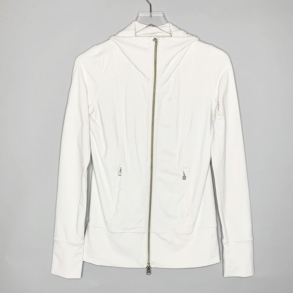 lululemon athletica Jackets & Blazers - Lululemon Full Zip Long Sleeve Jacket Sz 4 Off White